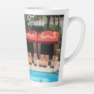 Caneca De Café Latte Galveston, Texas - Hotel San Luis Sundeck -