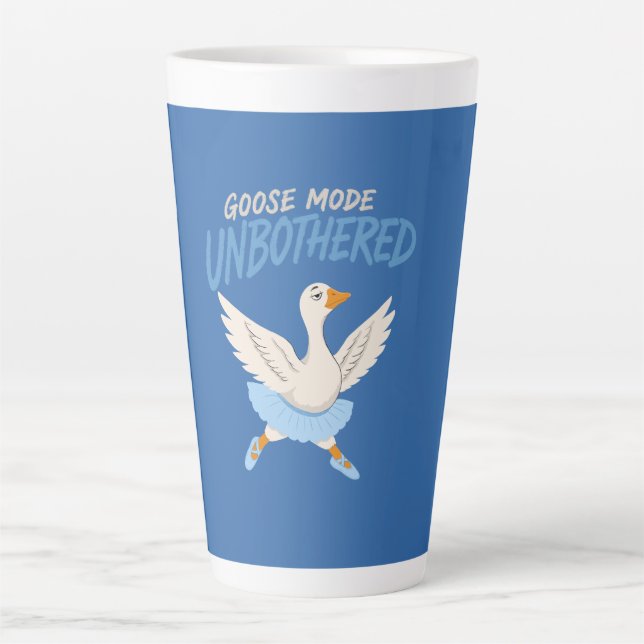Caneca De Café Latte Ganso Despreocupado Modo Engraçado Ballet Ganso (Frente)