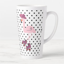 Caneca De Café Latte garça rosa