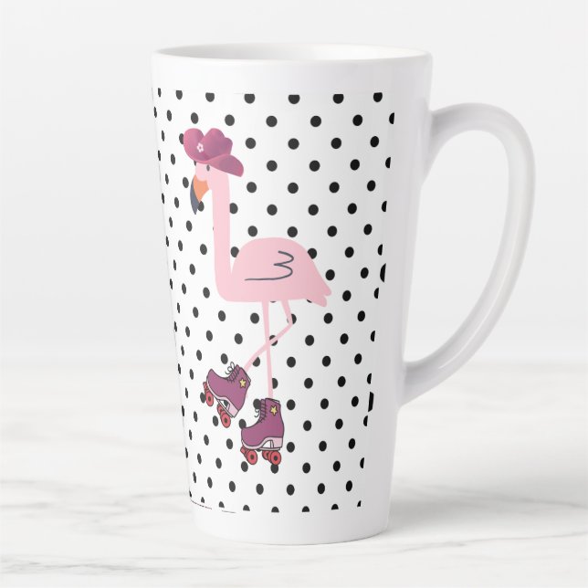 Caneca De Café Latte garça rosa (Direita)