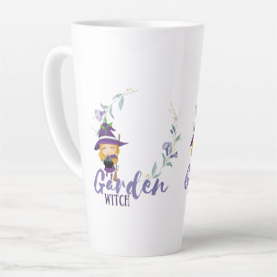 Caneca De Café Latte GARDEN WITCH - Personalizar com texto, ortografia,