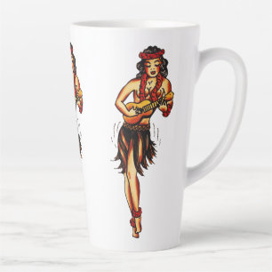 Caneca De Café Latte Garota Hula - Havaí