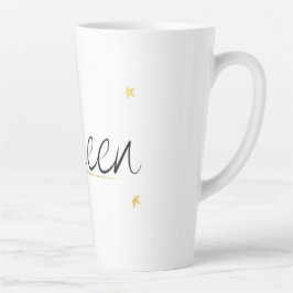 Caneca De Café Latte Garrafa de Água com Tipografia da Rainha Coroa de 