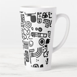 Caneca De Café Latte Garrafações Preto e branco