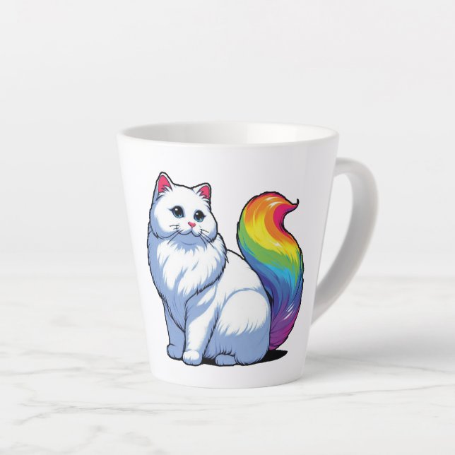 Caneca De Café Latte Gatinha Cósmica (Ângulo direito)