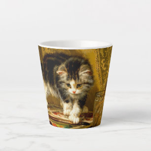 Caneca De Café Latte Gatinho com Tinta e Pincéis
