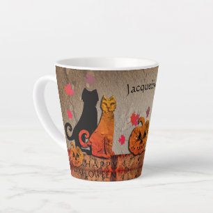 Caneca De Café Latte Gatinho de Halloween Latte Mug