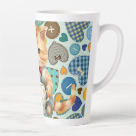 Caneca De Café Latte Gatinho de patch