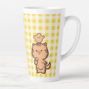 Caneca De Café Latte Gatinho e frango pequeno