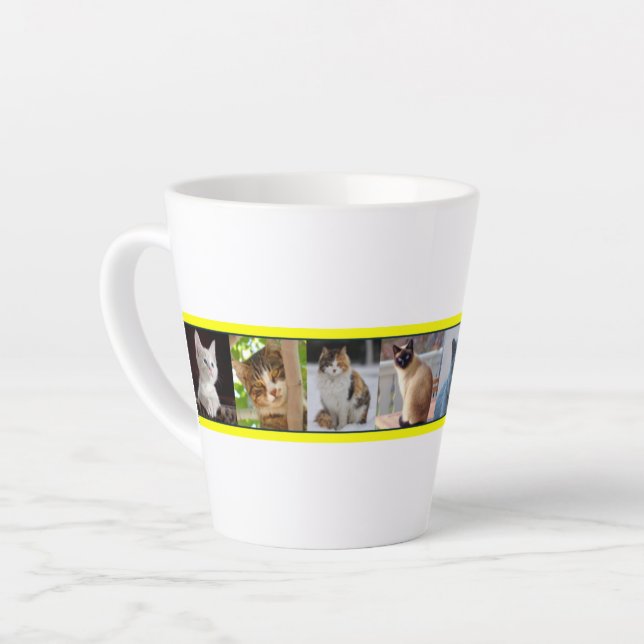 Caneca De Café Latte Gatinhos em todos os lugares (Ângulo esquerdo)