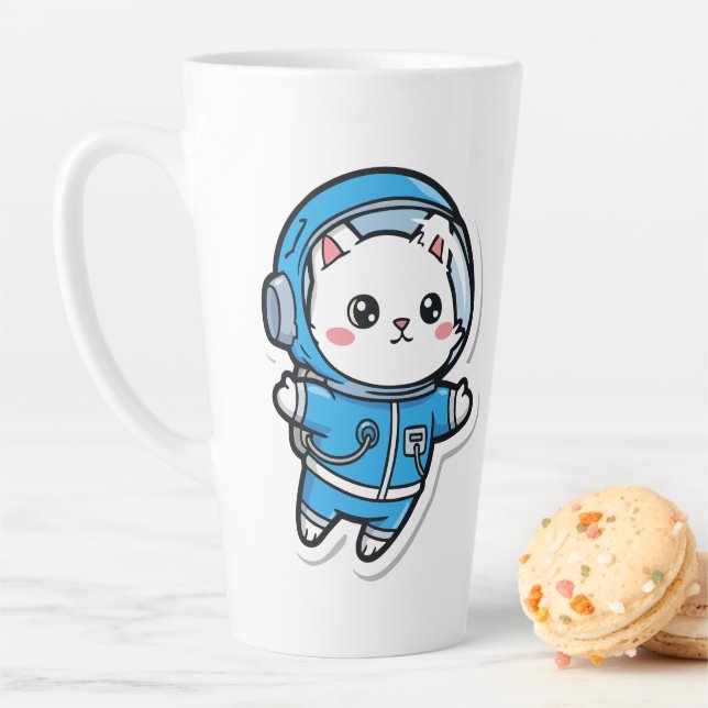 Caneca De Café Latte Gato Astronauta Fofo Kawaii  (In Situ)