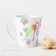 Gato Colorido Latte Mug