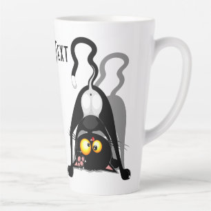 Caneca De Café Latte Gato de Cabeça para Baixo Personagem de Desenho An