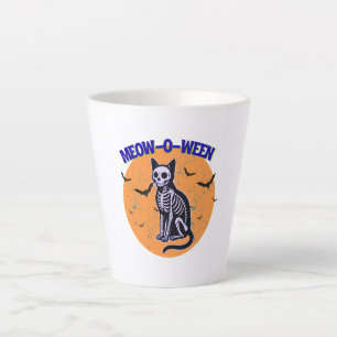 Caneca De Café Latte Gato do Halloween