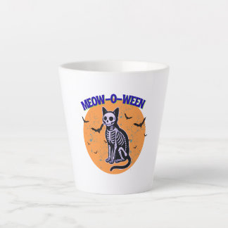Caneca De Café Latte Gato do Halloween
