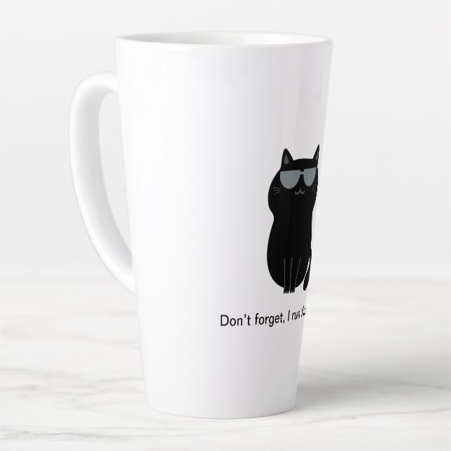 Caneca De Café Latte Gato Fofo e Divertido (Ângulo esquerdo)