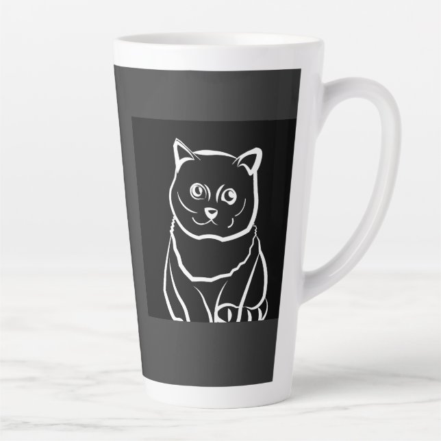Caneca De Café Latte Gato Fofo mas Amaldiçoado (Direita)