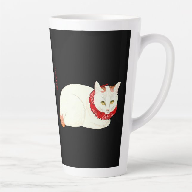 Caneca De Café Latte Gato Japonês Branco e Ginger (Direita)
