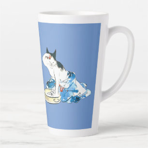 Caneca De Café Latte Gato japonês Humorístico - Balança II