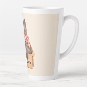 Caneca De Café Latte Gato na Caixa