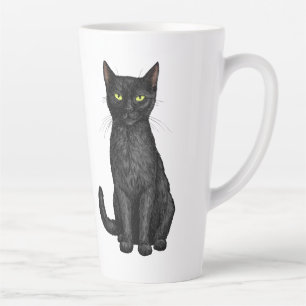 Caneca De Café Latte Gato negro