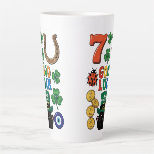 Caneca De Café Latte Gato Preto Engraçado Amuleto da Sorte Dia de São P