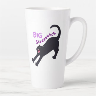 Caneca De Café Latte Gato Preto Grande E Bonito - Para Amantes De Gato