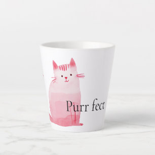 Caneca De Café Latte Gato Puro Rosa