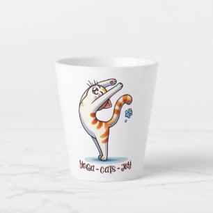 Caneca De Café Latte Gato Yoga Pose - Yoga - Gatos - Alegria