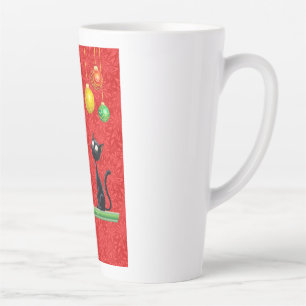 Caneca De Café Latte GATOS CURIOSOS NO NATAL, Lata-Lata