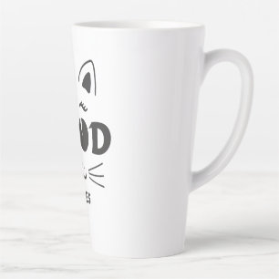 Caneca De Café Latte Gatos de Boas Vibrações Modernos - Tipo Felino Min