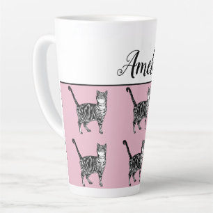 Caneca De Café Latte Gatos De Gatos Brancos Brancos Brancos Brancos De 