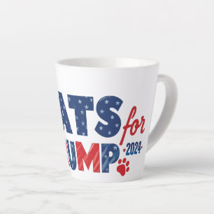 Caneca De Café Latte Gatos de lata para Trump 2024