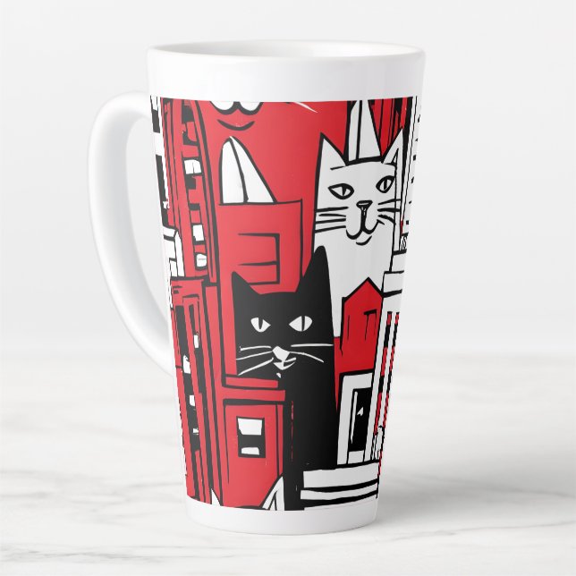 Caneca De Café Latte Gatos em Nova York (Ângulo esquerdo)