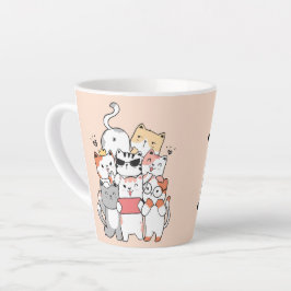 Caneca De Café Latte Gatos Gatos Gatos Amigos Para Sempre, Gato Adoráve