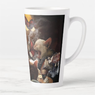 Caneca De Café Latte Gatos jogando pôquer