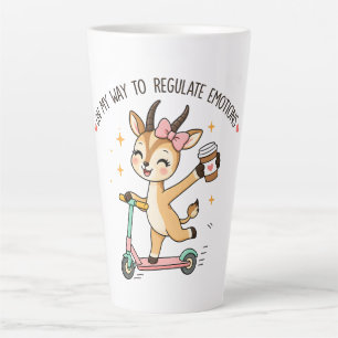 Caneca De Café Latte Gazela Divertida de Regulação Emocional com Café