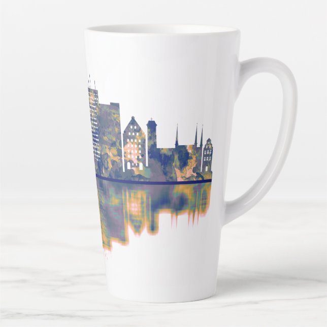 Caneca De Café Latte Gdansk Skyline (Direita)