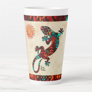 Caneca De Café Latte Gecko Lizard E Sun Latte Mug