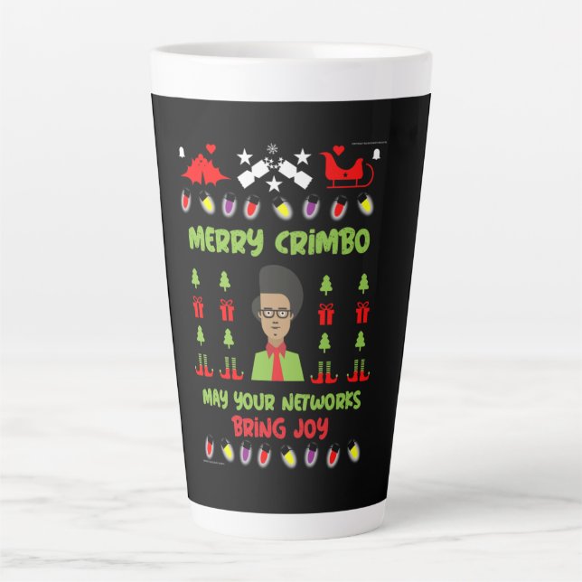 Caneca De Café Latte GEEK de Departamento de TI Xmas (Frente)