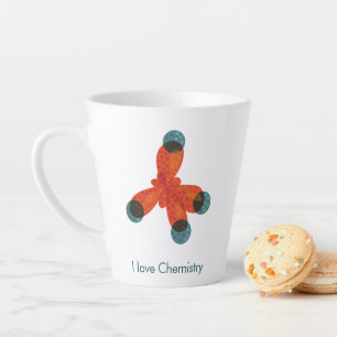 Caneca De Café Latte Geek Orange Methane Molecule Love Chemistry