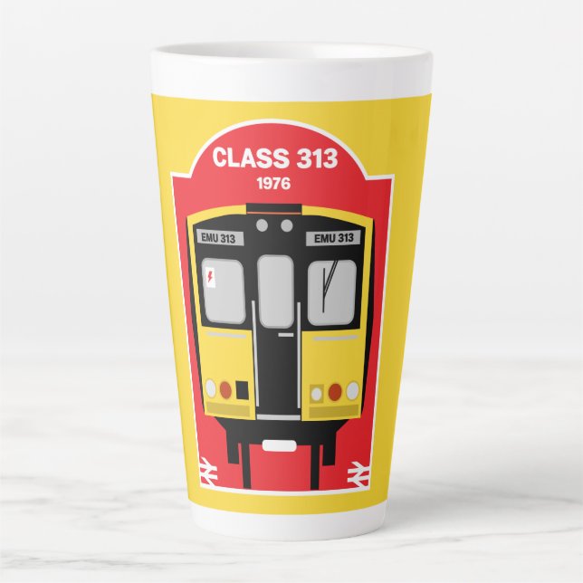 Caneca De Café Latte Geeks de trem britânicos (Frente)