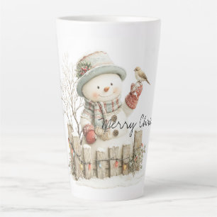 Caneca De Café Latte Gelo e Amizade em um Momento Tocado pelo Azevinho
