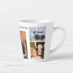 Caneca De Café Latte Geminação Personalizada com Minha Colagem de Fotos
