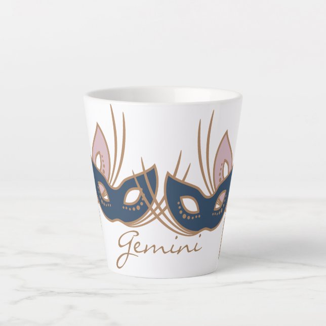 Caneca De Café Latte Gemini Zodac Boho Coffee Mug (Frente)
