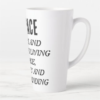 Caneca De Café Latte GENOPACE Nações e religiões vivendo em paz.