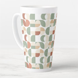 Caneca De Café Latte Geométrico de Meados do Século