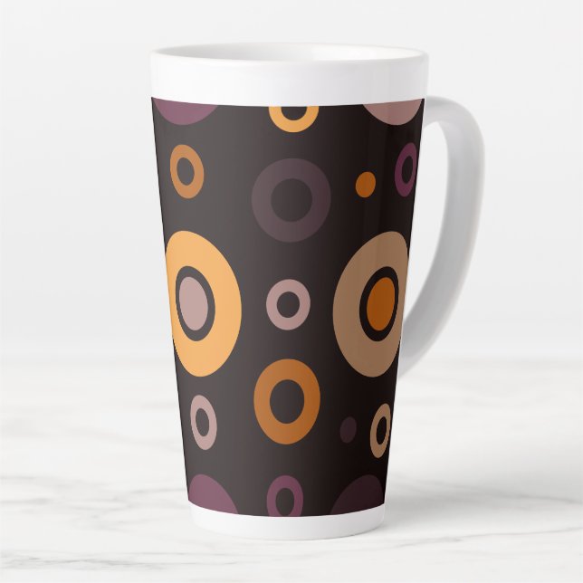 Caneca De Café Latte Geométrico de Outono Modernista de Meados do Sécul (Ângulo direito)