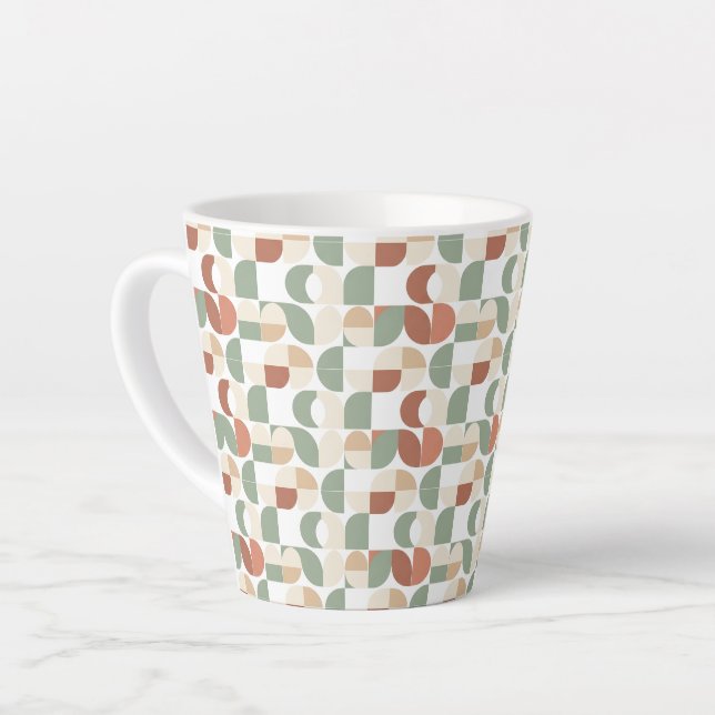 Caneca De Café Latte Geométrico Escandinavo (Ângulo esquerdo)
