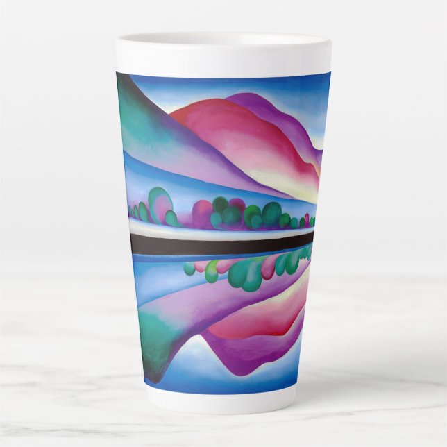 Caneca De Café Latte Georgia O'Keeffe, Reflexo do Lago George (1921) (Frente)